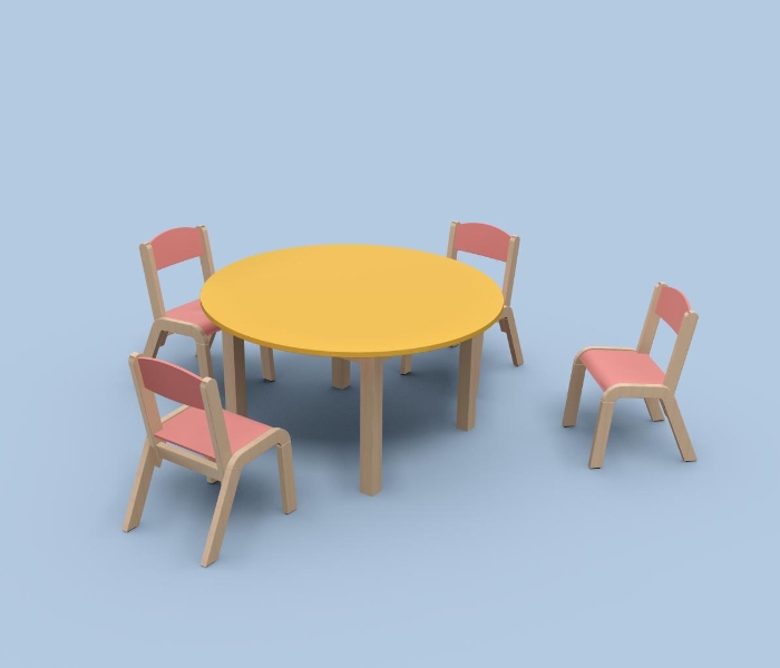 Drewniane krzesełka przedszkolne
