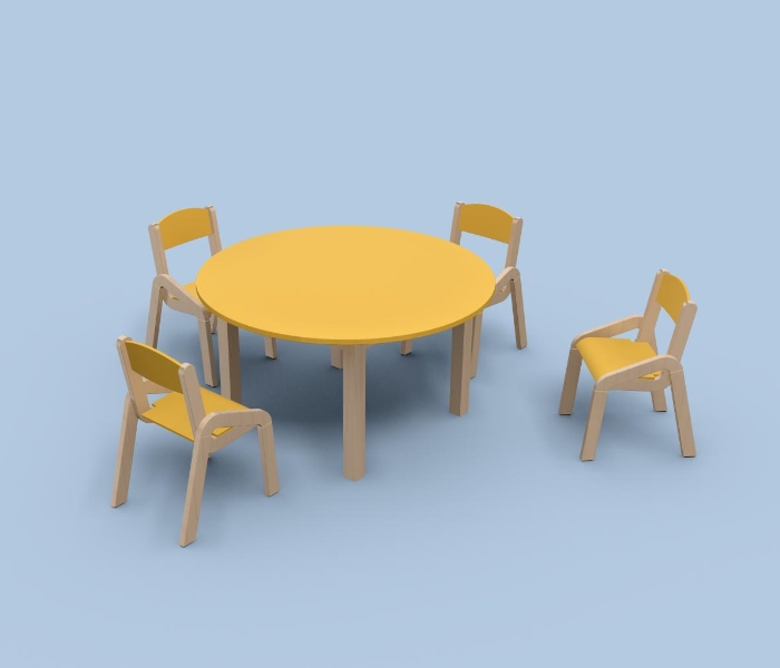 Drewniane krzesełka przedszkolne